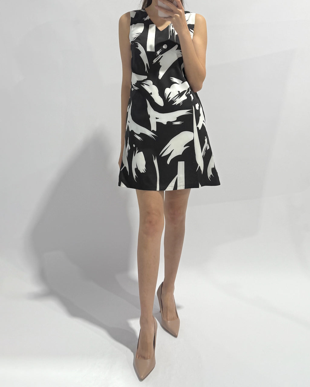 Abstract Print Shift Dress