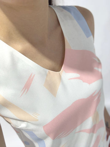 Abstract Print Shift Dress