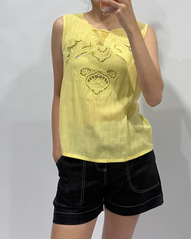 Cut Out Embroidery Top