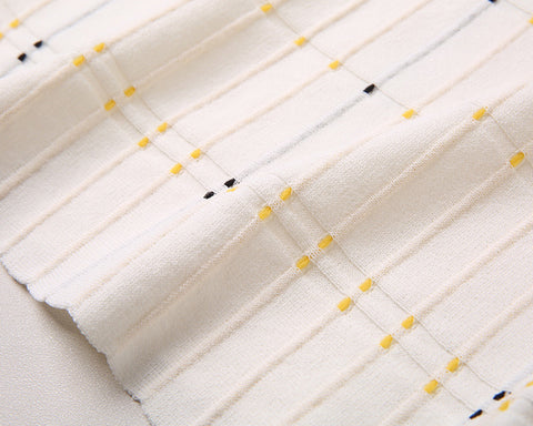Dash Detail Knit Short Sleeve Skirt Set
