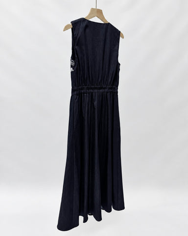 Denim Embroidery Midi Dress - Ferlicious Singapore (view 6)