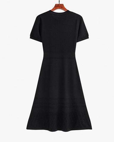 Mixed Knit Midi Dress