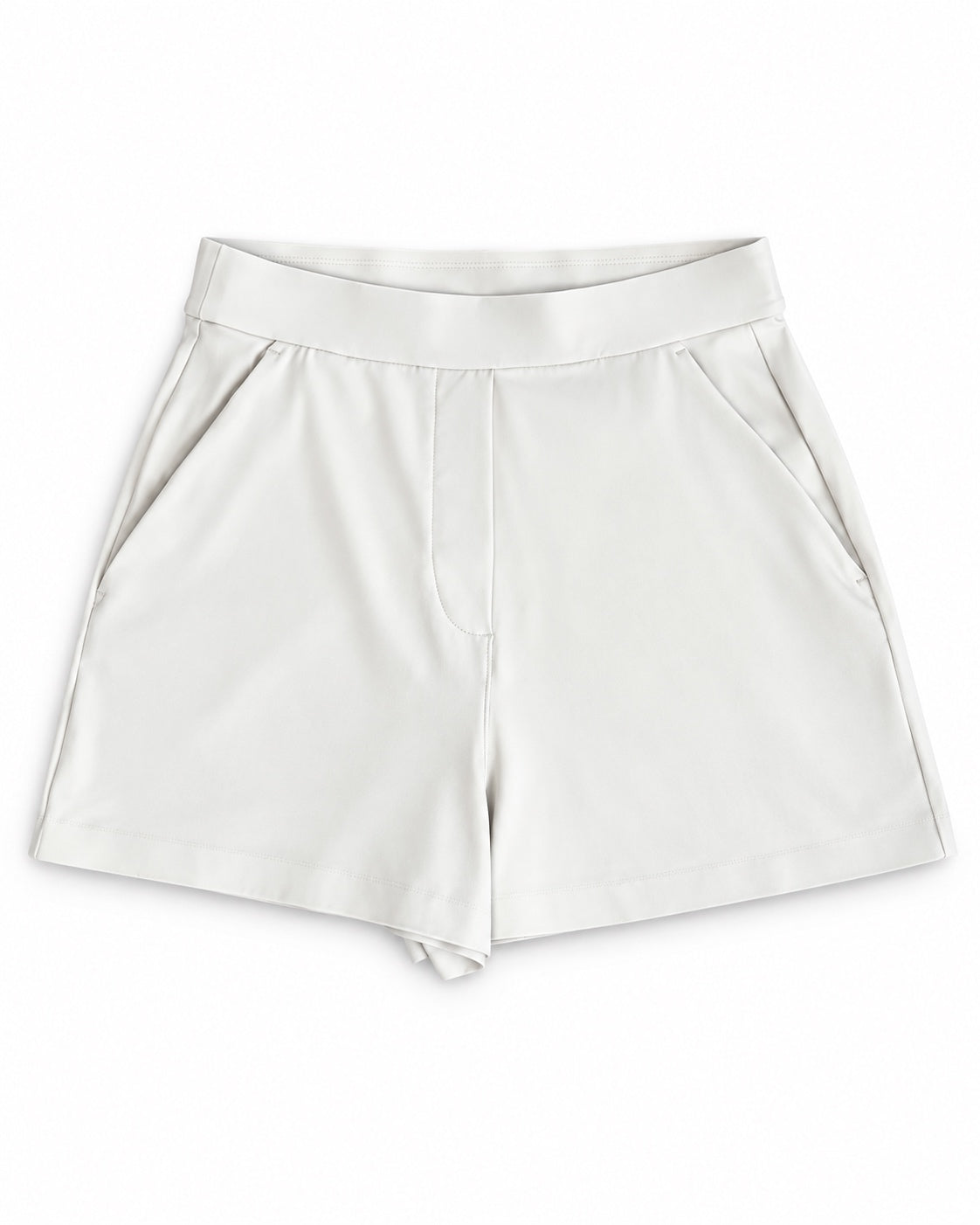 Elastic Waist Tailored Shorts - Ivory