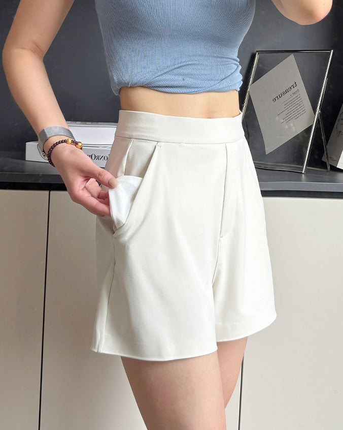 Elastic Waist Tailored Shorts