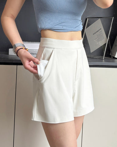 Elastic Waist Tailored Shorts