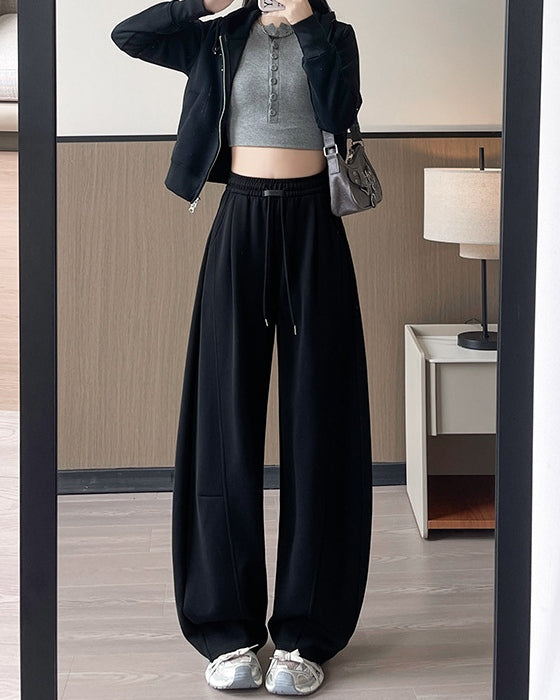 Drawstring Barrel Leg Sweatpants
