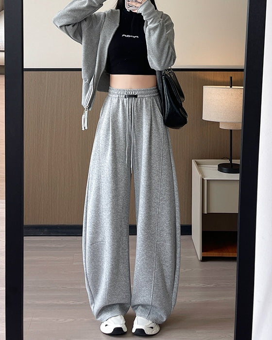 Drawstring Barrel Leg Sweatpants