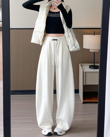 Drawstring Barrel Leg Sweatpants