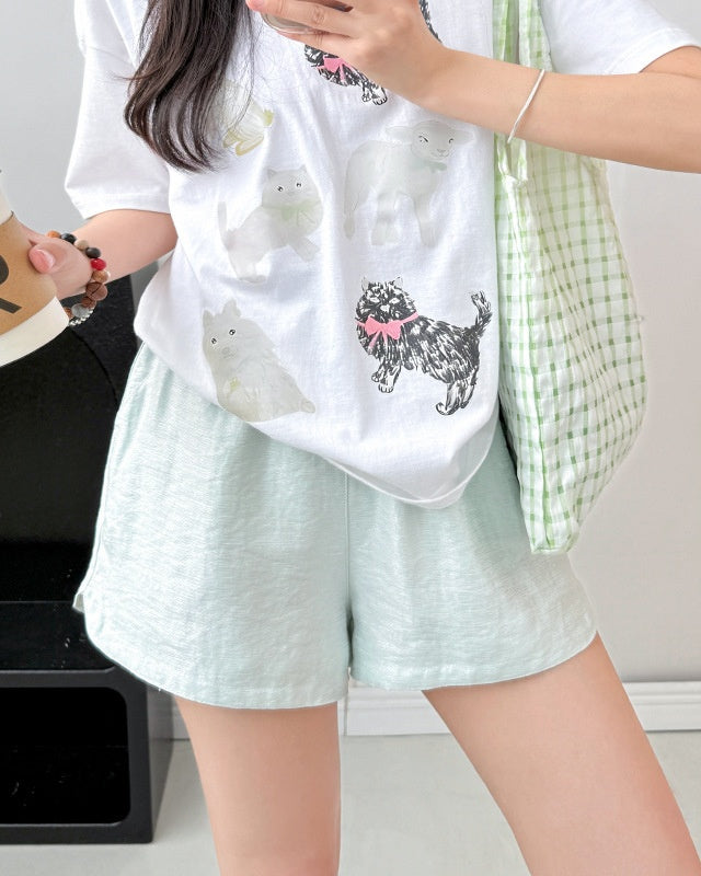 Side Split A Line Shorts Mint