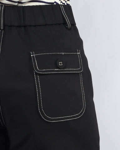 Contrast Stitch Shorts - Black