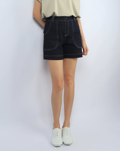 Contrast Stitch Shorts - Blue