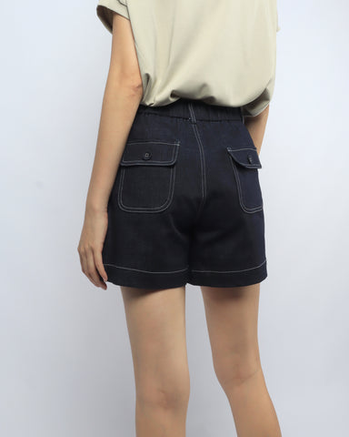 Contrast Stitch Shorts - Blue
