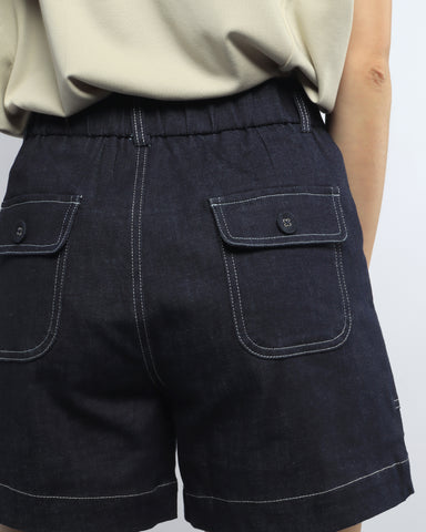 Contrast Stitch Shorts - Blue