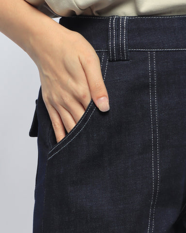 Contrast Stitch Shorts - Blue