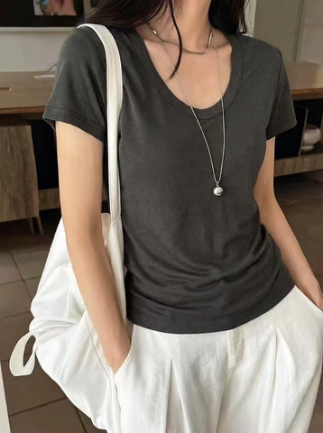 Lyocell Scoop Neck Tee