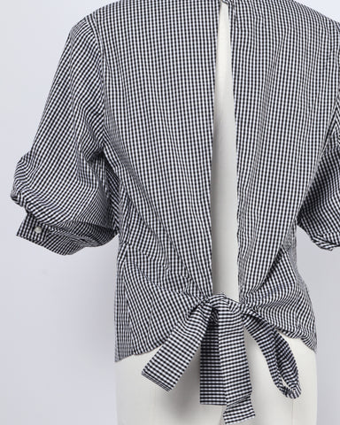 Gingham Tie Back Top