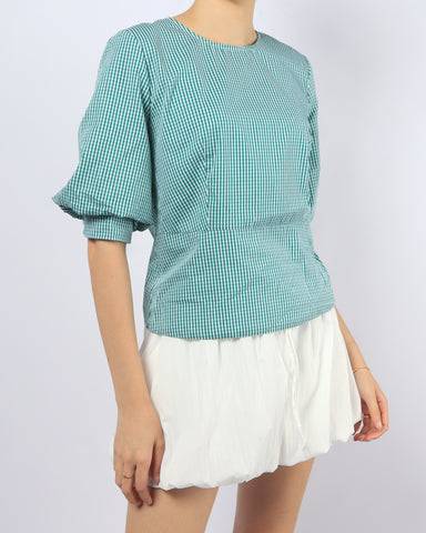 Gingham Tie Back Top