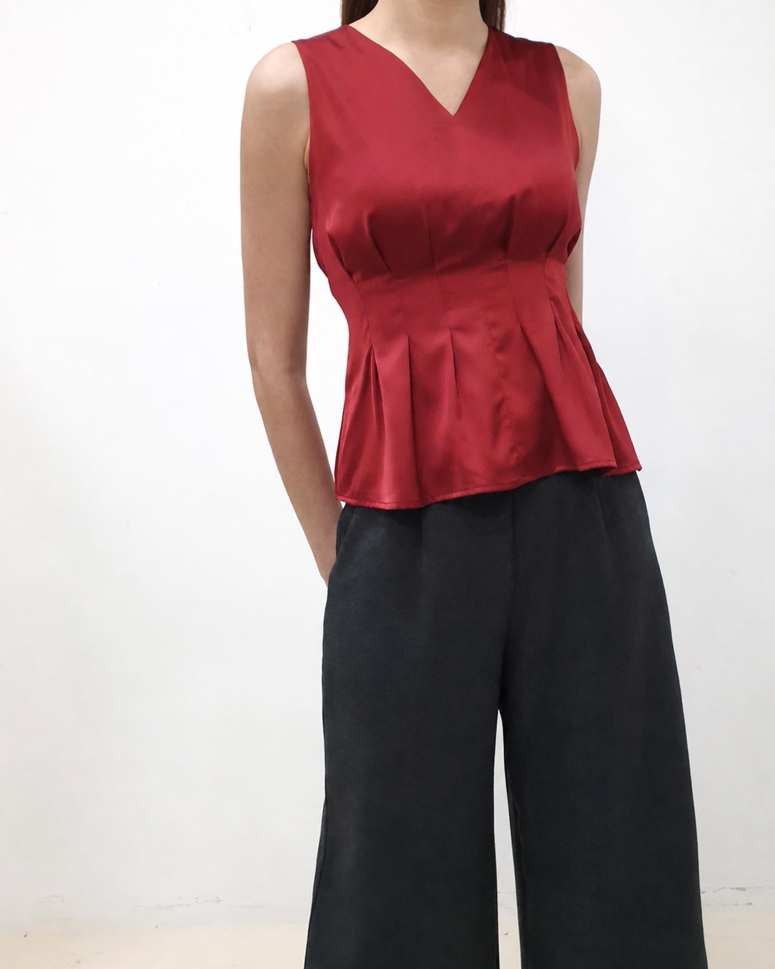 Gathered Waist Peplum Top - Ferlicious Singapore (view 9)