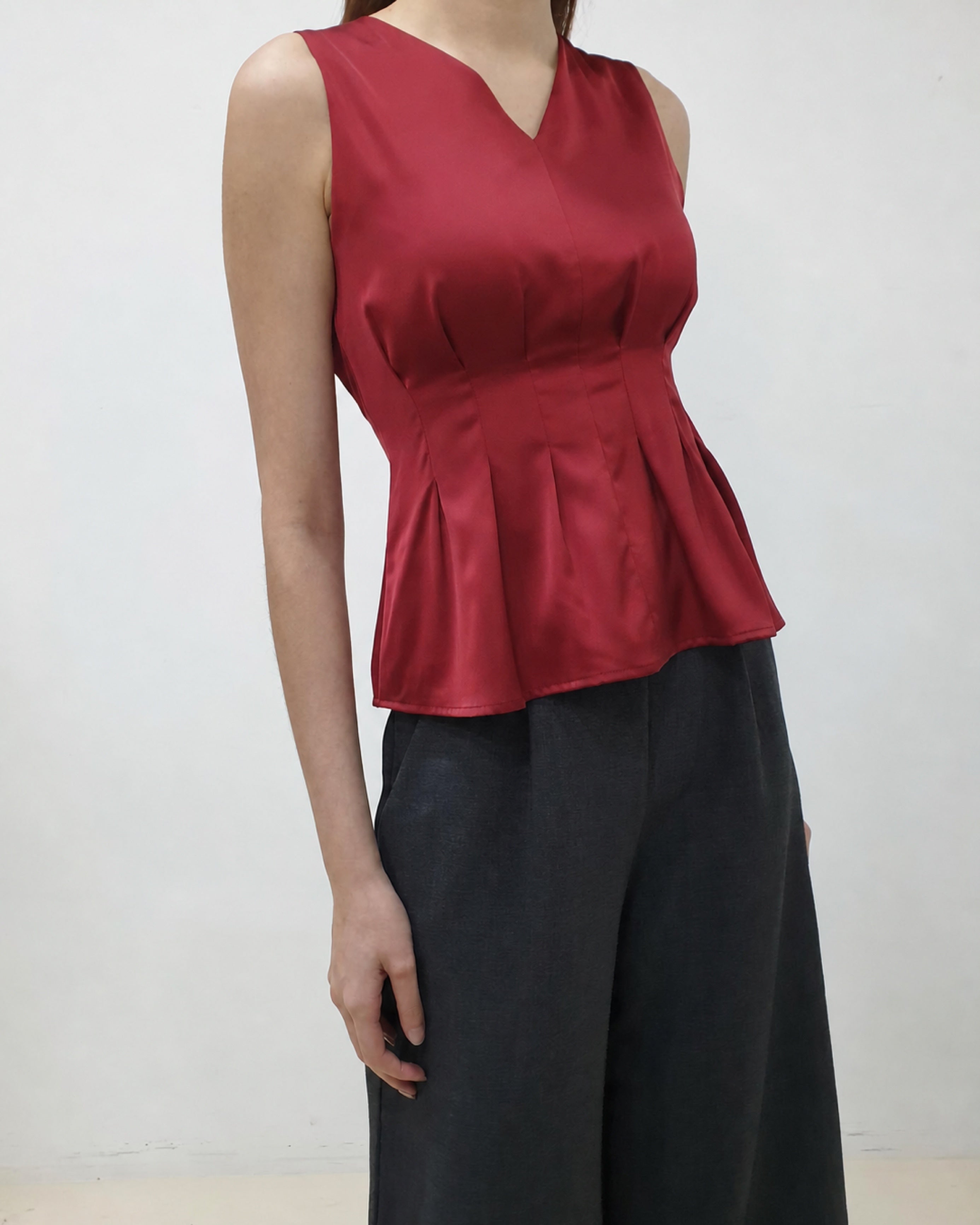 Gathered Waist Peplum Top - Ferlicious Singapore (view 10)