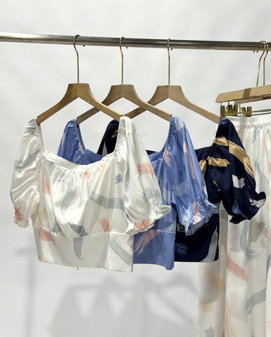 Abstract Brushstroke Crop Top