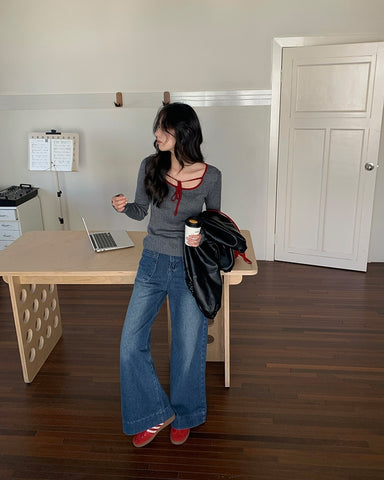 Washed Wide Leg Jeans