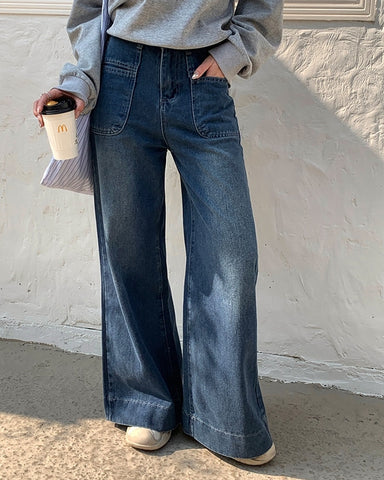 Washed Wide Leg Jeans