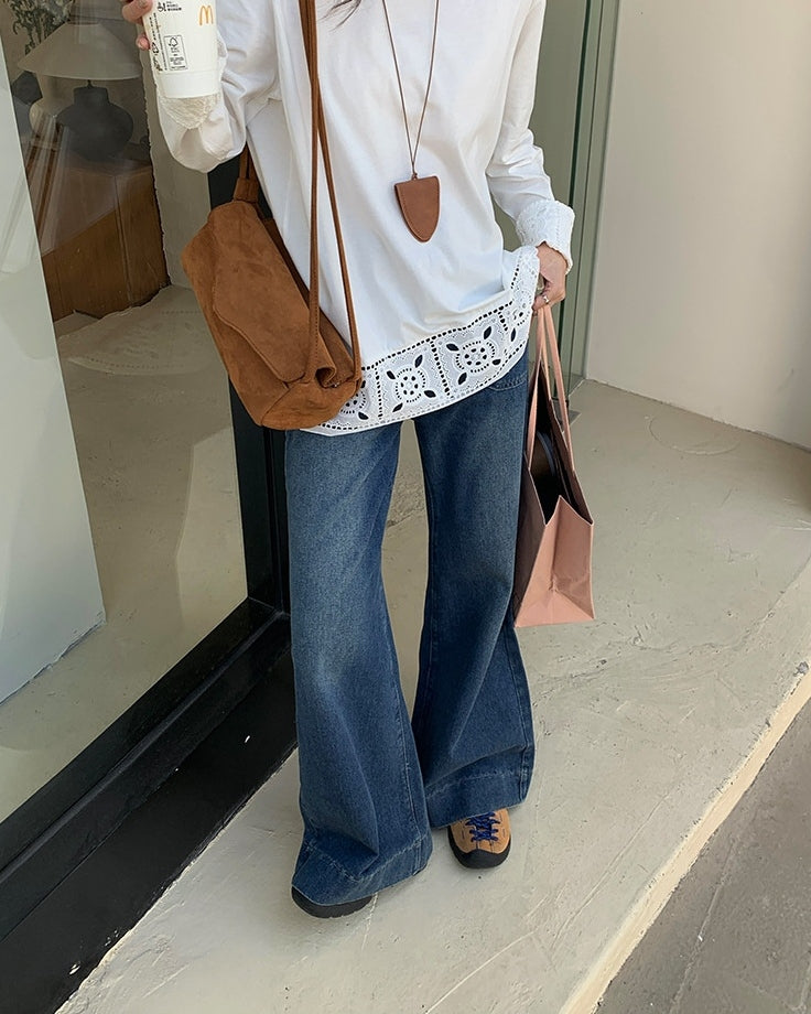 Washed Wide Leg Jeans