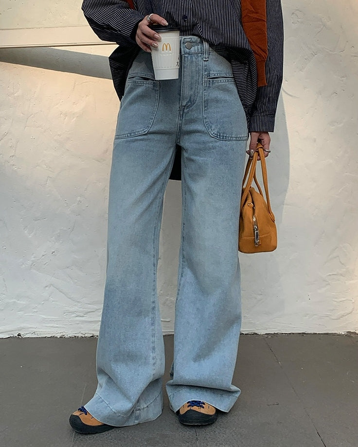 Washed Wide Leg Jeans