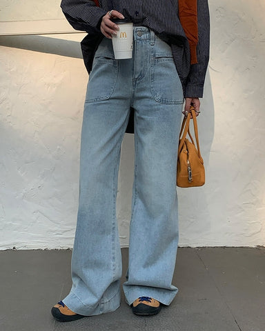 Washed Wide Leg Jeans