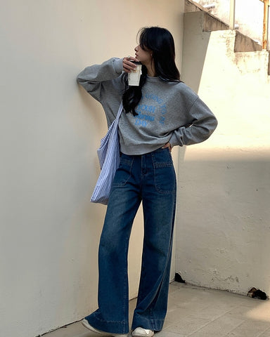 Washed Wide Leg Jeans
