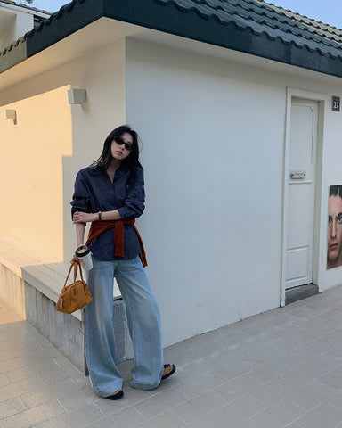Washed Wide Leg Jeans