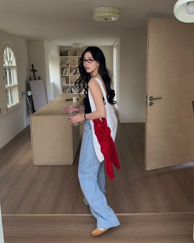 Washed Wide Leg Jeans