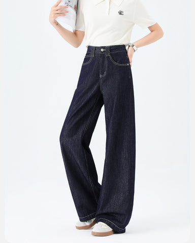 Lyocell Denim Wide Leg Pants in denim blue, Ferlicious Singapore