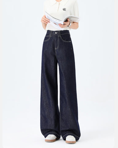 Lyocell Denim Wide Leg Pants in denim blue, Ferlicious Singapore