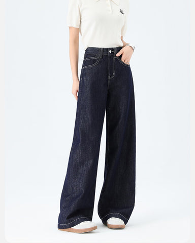 Lyocell Denim Wide Leg Pants in denim blue, Ferlicious Singapore