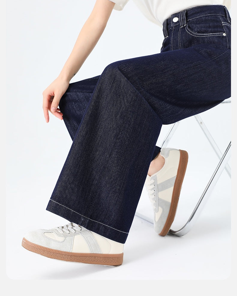 Lyocell Denim Wide Leg Pants in denim blue, Ferlicious Singapore