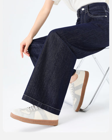 Lyocell Denim Wide Leg Pants in denim blue, Ferlicious Singapore