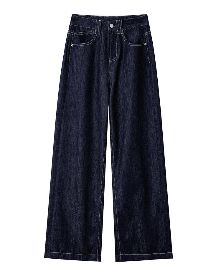 Lyocell Denim Wide Leg Pants in denim blue, Ferlicious Singapore