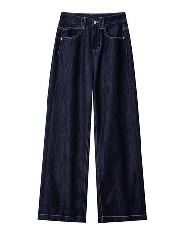 Lyocell Denim Wide Leg Pants in denim blue, Ferlicious Singapore