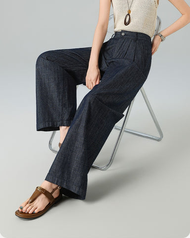 Featherlight Pleated Wide Leg Pants