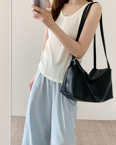 Ribbed Henley Tank