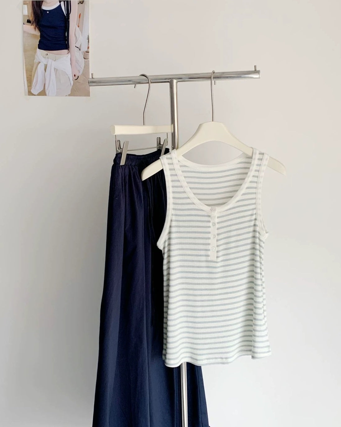 Ribbed Henley Tank