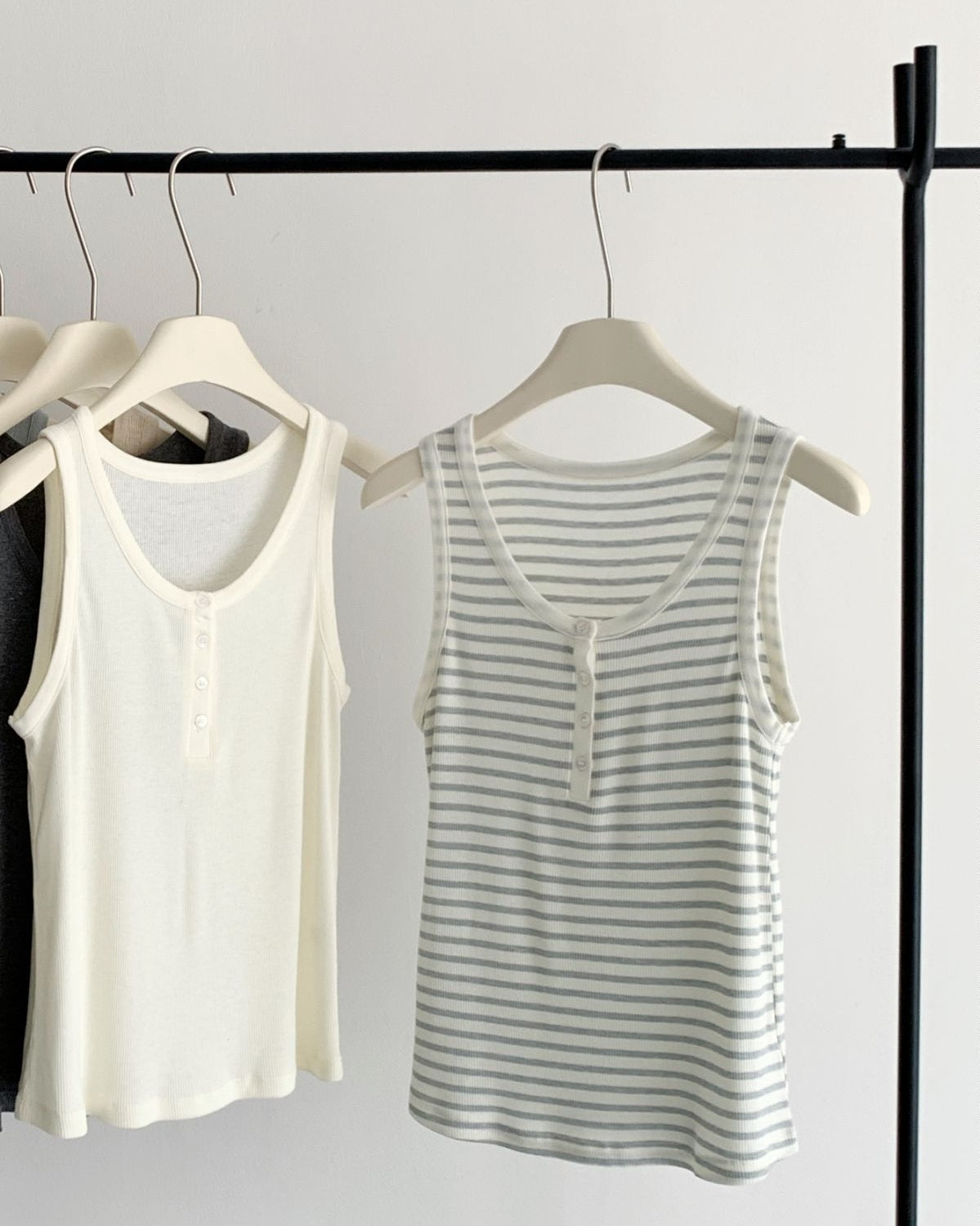 Ribbed Henley Tank