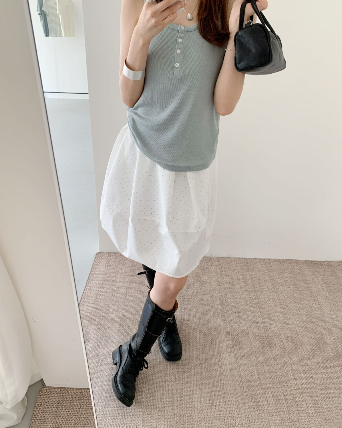 Ribbed Henley Tank
