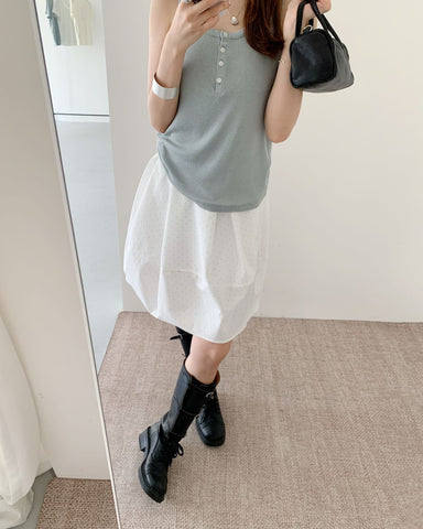 Ribbed Henley Tank