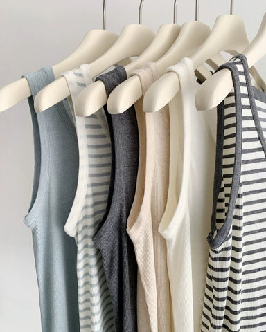 Ribbed Henley Tank