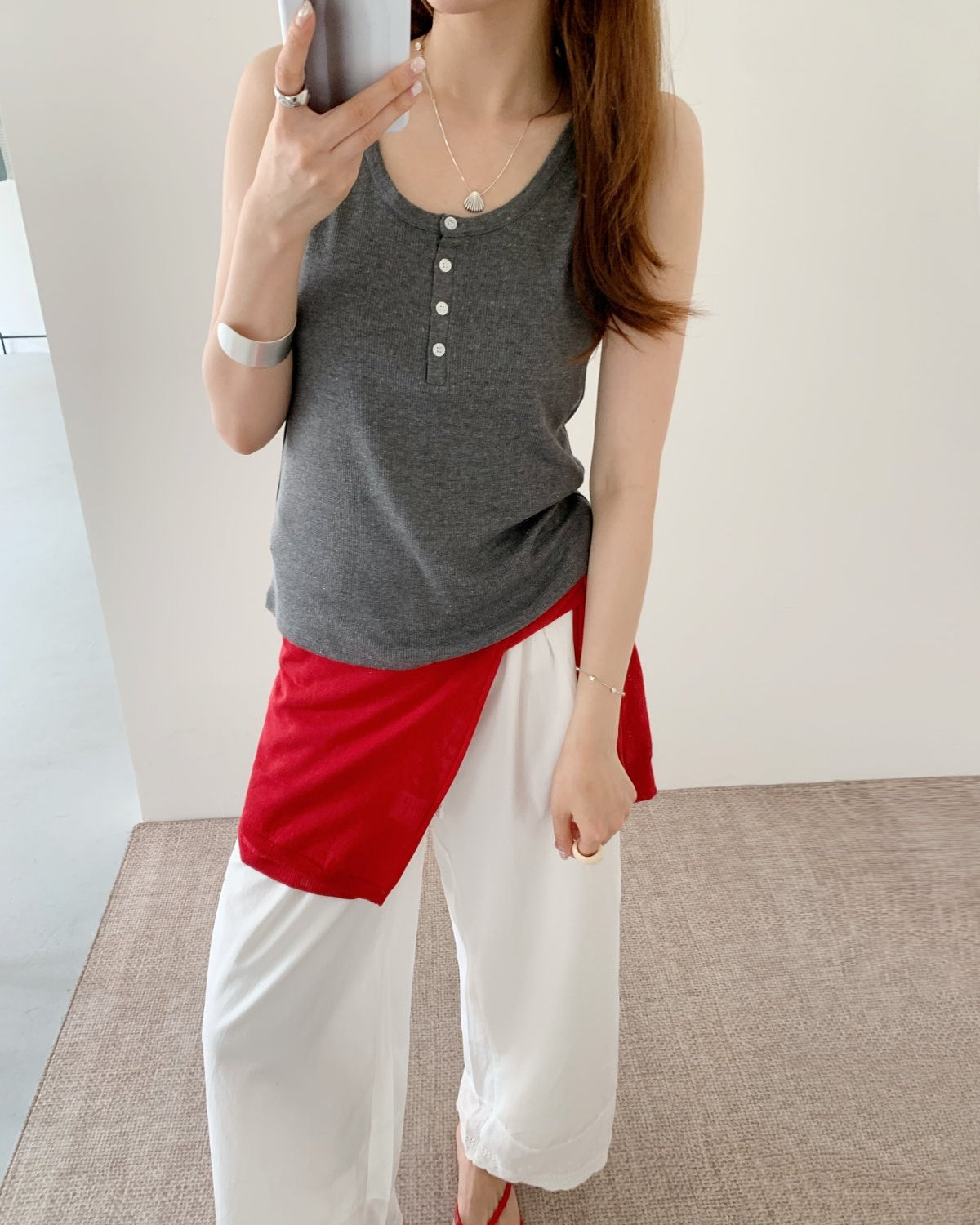 Ribbed Henley Tank