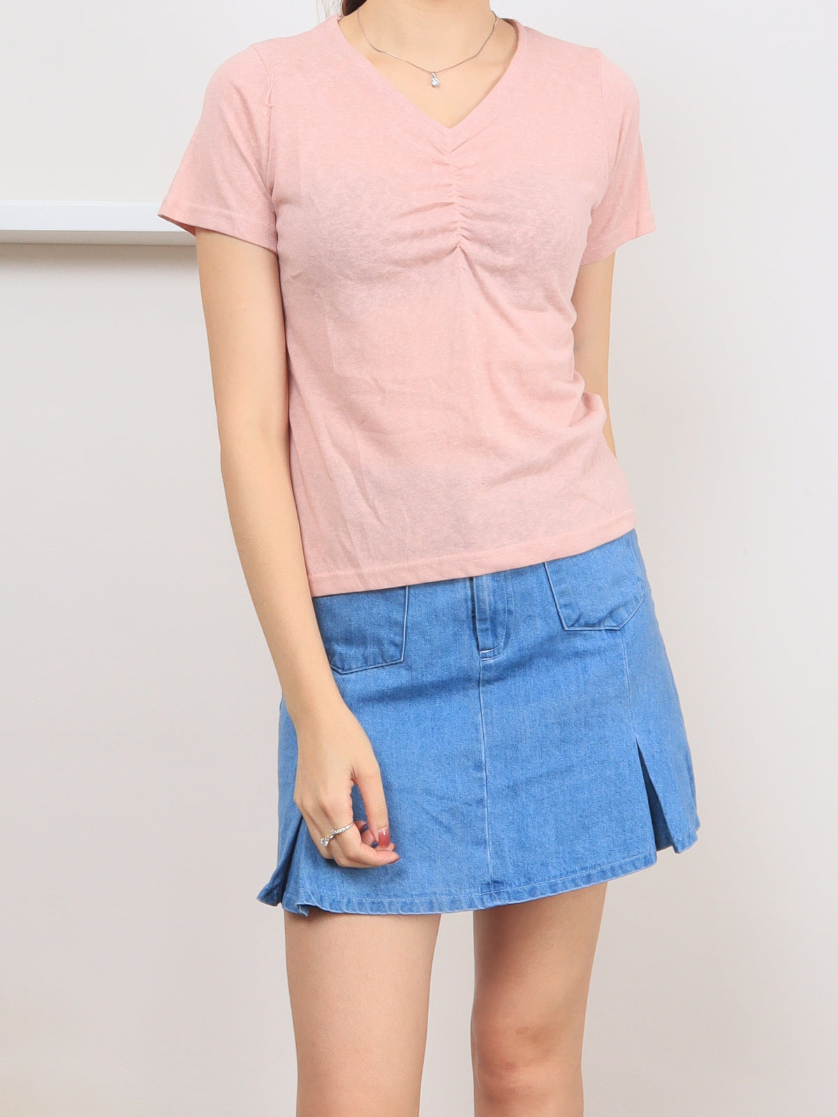 Ruched Front Top - Pink