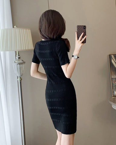 Short Sleeve Knit Bodycon Dress