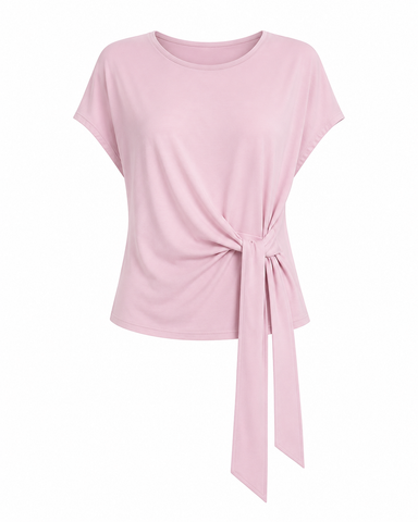 Side Tie Knot Top Pink flat lay